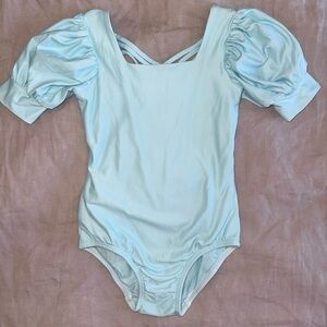 Cheeky Plum Sky Blue Puff Sleeve Bodysuit